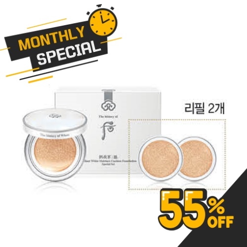 The History of Whoo Gongjinhyang:Seol Radiant White Moisture Glow Cushion No.21 Special Set (13 g + Refill 13 g × 2ea)
