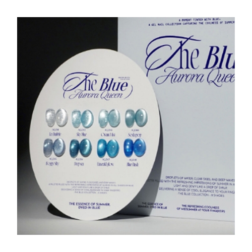  AURORA QUEEN The Blue Collection Magnetic Gel 8 Colors Set (AQ241–AQ248) (9ml × 8pcs) 