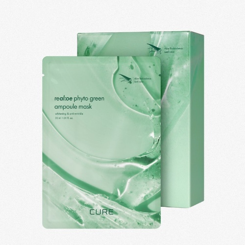 CURE Real Aloe Phyto Green Ampoule Mask 10 Sheets (10ea)