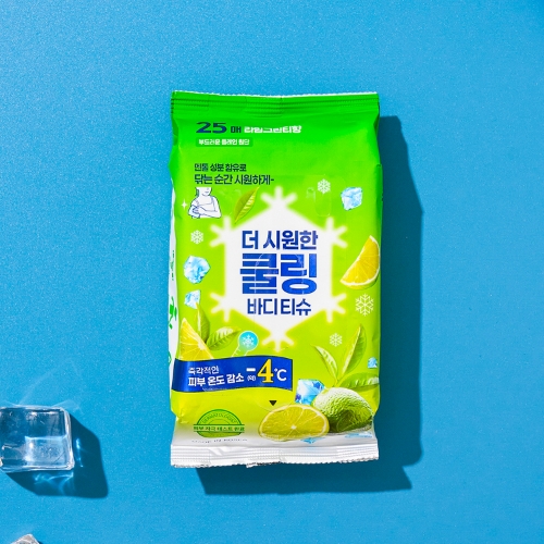 DAISO Strong Cooling Wet Wipes Body Tissue 25wipes #Lime Greentea