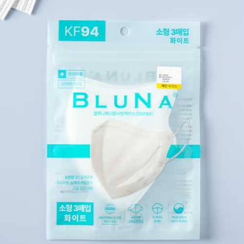 DAISO Bluna 2D Mask KF94 White (Small 3 Pack)