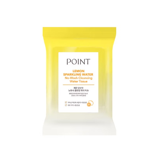 DAISO POINT Lemon Sparkling Water No-Wash Cleansing Water Tissue 30 Sheets