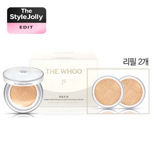 THE WHOO Gongjinhyang:Seol Radiant White Moisture Glow Cushion No.21 Special Set (13 g + Refill 13 g × 2ea)