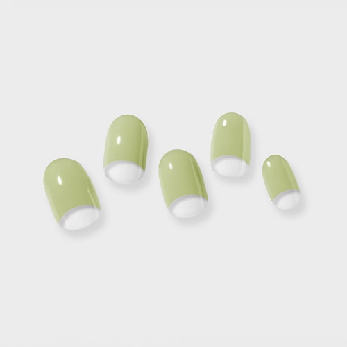DAISO KISS NEW YORK Geluv My Me Gel Nail 24 Pieces (Green Leaf French)
