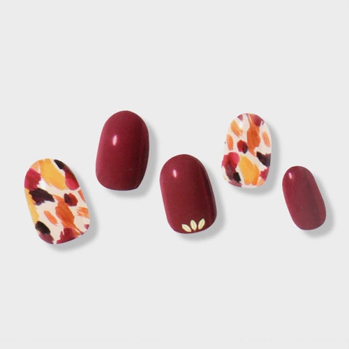 DAISO KISS NEW YORK Geluv My Me Gel Nail 24 Pieces (Burgundy Petal)