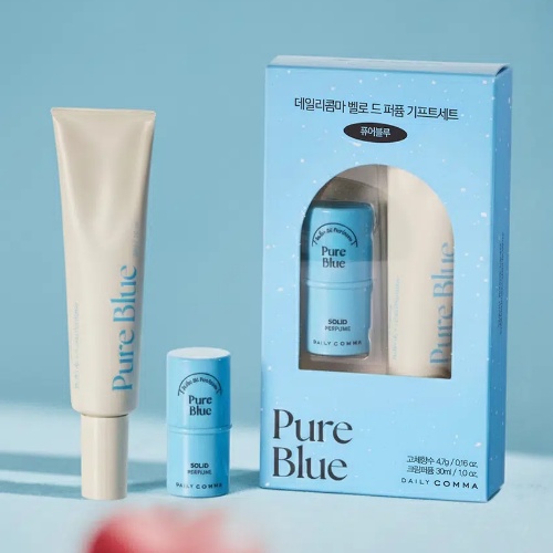 DAISO DAILY COMMA Bello de Perfume Gift Set (Pure Blue) – Solid Perfume + Cream Perfume