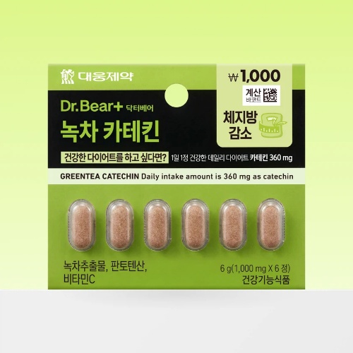DAISO Dr.Bear Green Tea Catechins 6 Tablets (6 Days)