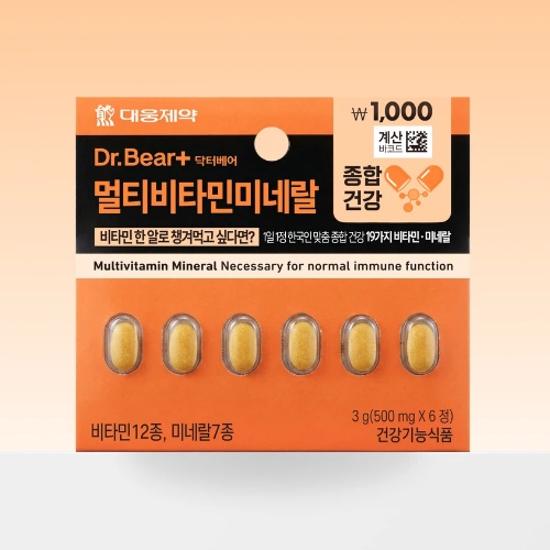 DAISO Dr.Bear Multivitamin & Mineral 6 Tablets (6 Days)