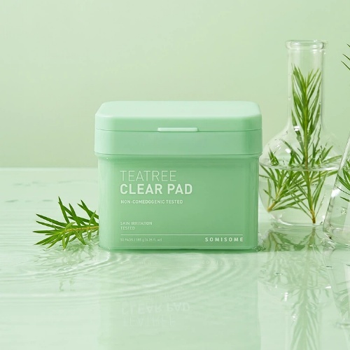 DAISO SOMISOM Tea Tree Clear Pad 50 Pads / 185g