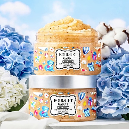DAISO BOUQUET GARNI Daily Perfume Body Oil Scrub Baby Powder 300g