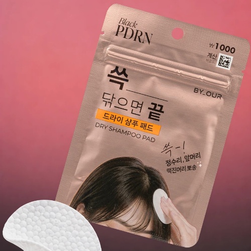 DAISO BY_OUR 360° Volume Up Black PDRN Dry Shampoo Pad 4 Pads