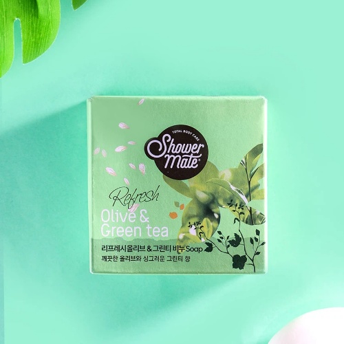 DAISO Shower Mate Olive & Green Tea Soap 90g