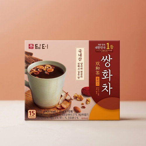 Damtuh Ssanghwa Tea Plus (Black Herbal Tea) 15 Sticks (15g × 15)
