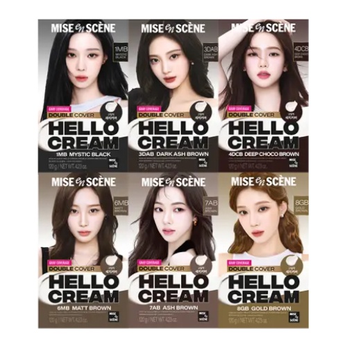 Mise En Scene Hello Cream Double Cover Hair Color 120g (6 Colors)