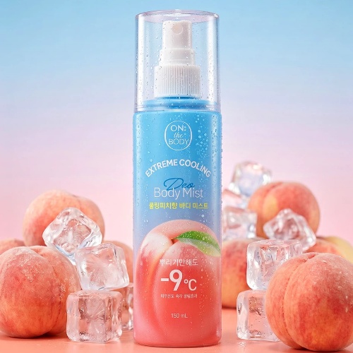 DAISO ON THE BODY Cooling Peach Body Mist 150ml