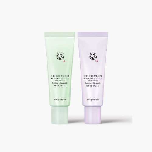Beauty of Joseon Stay Fresh Tone-Up Sunscreen SPF50+ PA++++ 50ml (Purple / Green) (Choose 1)