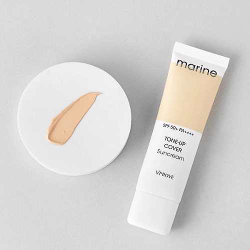 DAISO VPROVE Marine Tone-Up Cover Sun Cream SPF50+ PA++++ 50ml