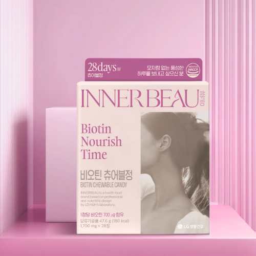 DAISO INNERBEAU Biotin Nourish Time Biotin Chewable Candy 1,700mg x 28 Tablets (28 Days)