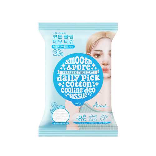 AriuL Smooth & Pure Daily Cotton Cooling Deo Tissue Flat 20P 100g