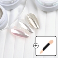 JelloJello Edge Beam White Satin Nail Mirror Powder 3 Types