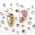 JelloJello Premium Mixed Shape V-Cut Stone Nail Parts 30pcs