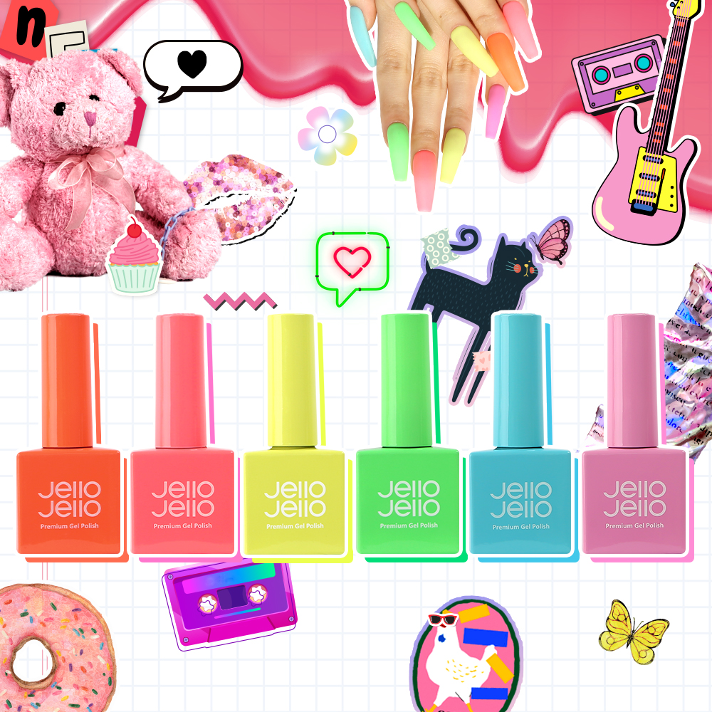 JelloJello Highteen Neon Collection Syrup Summer Gel Nail 6 Types