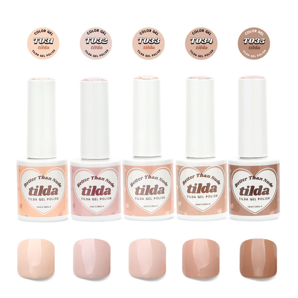 Tilda Color Gel Nail Polish Better Than Nude Series 5colors Set (T031 ~ T035)