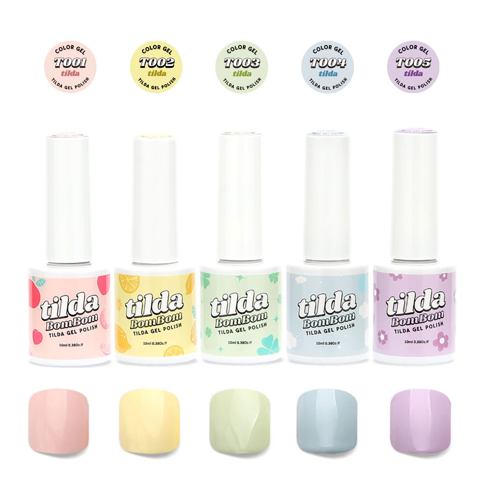 Tilda Color Gel Nail Polish Bom Bom Series 5colors Set (T001 ~ T005)
