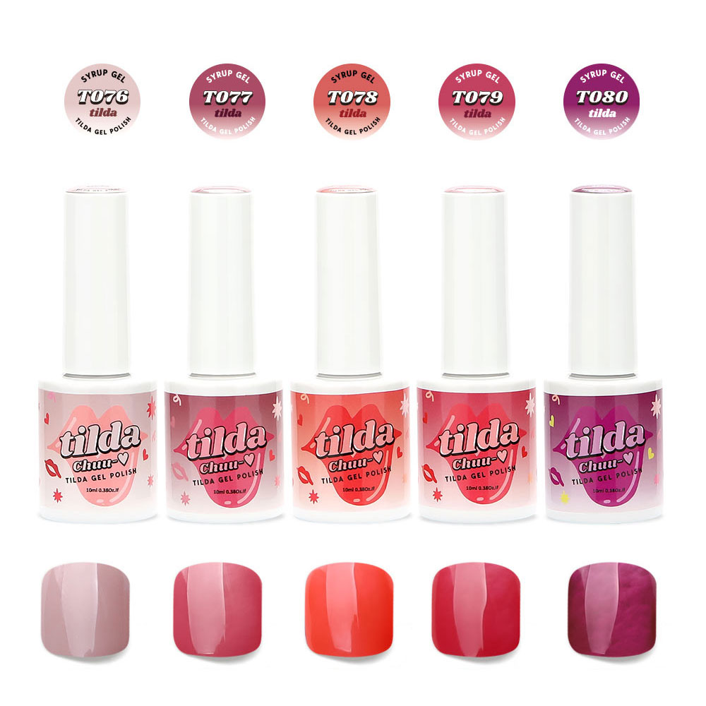 Tilda Syrup Gel Nail Polish Chuu Series 5colors Set (T076 ~ T080)