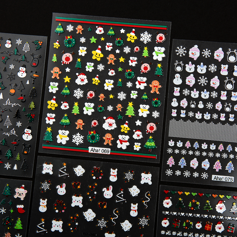 JelloJello Self Gel Nail Art Christmas Stickers 6 Types (CNS088~CNS099)