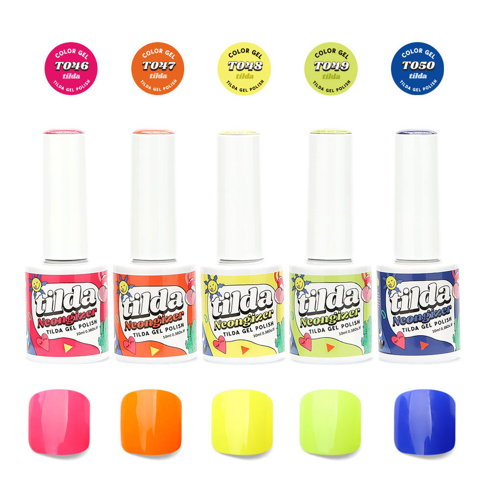 Tilda Color Gel Nail Polish Neongizer Series 5colors Set (T046 ~ T050)