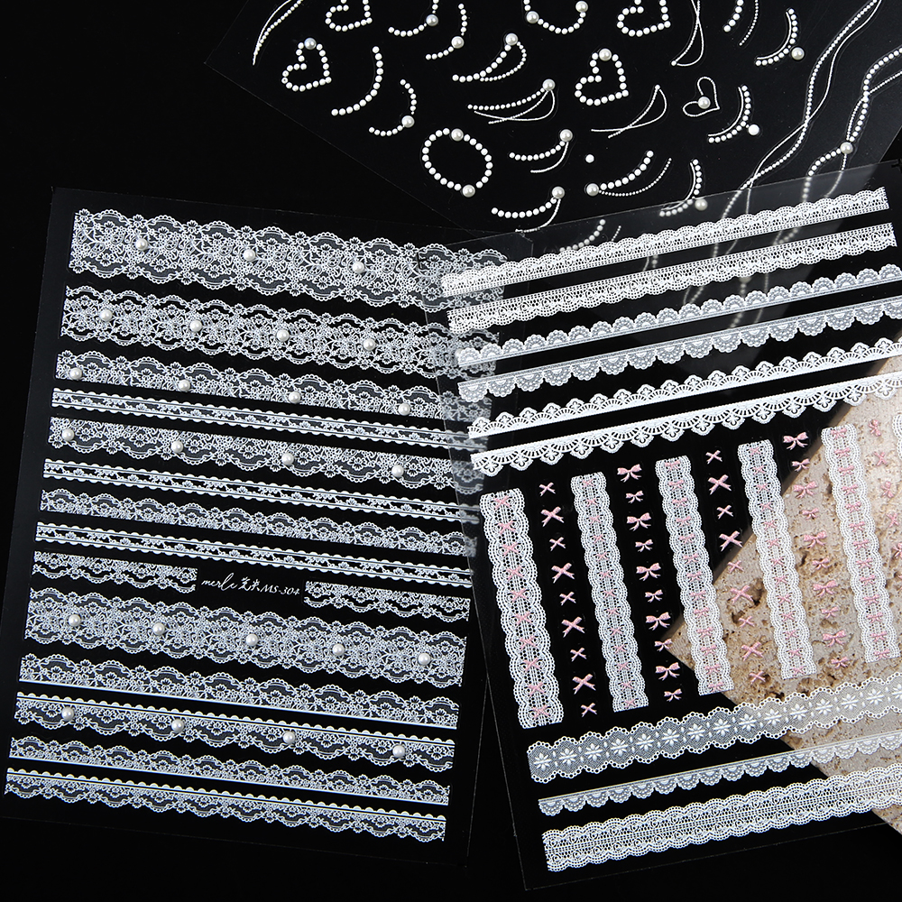 JelloJello Self Gel Nail Art Lace Stickers 5 Types (CNS037~CNS078)