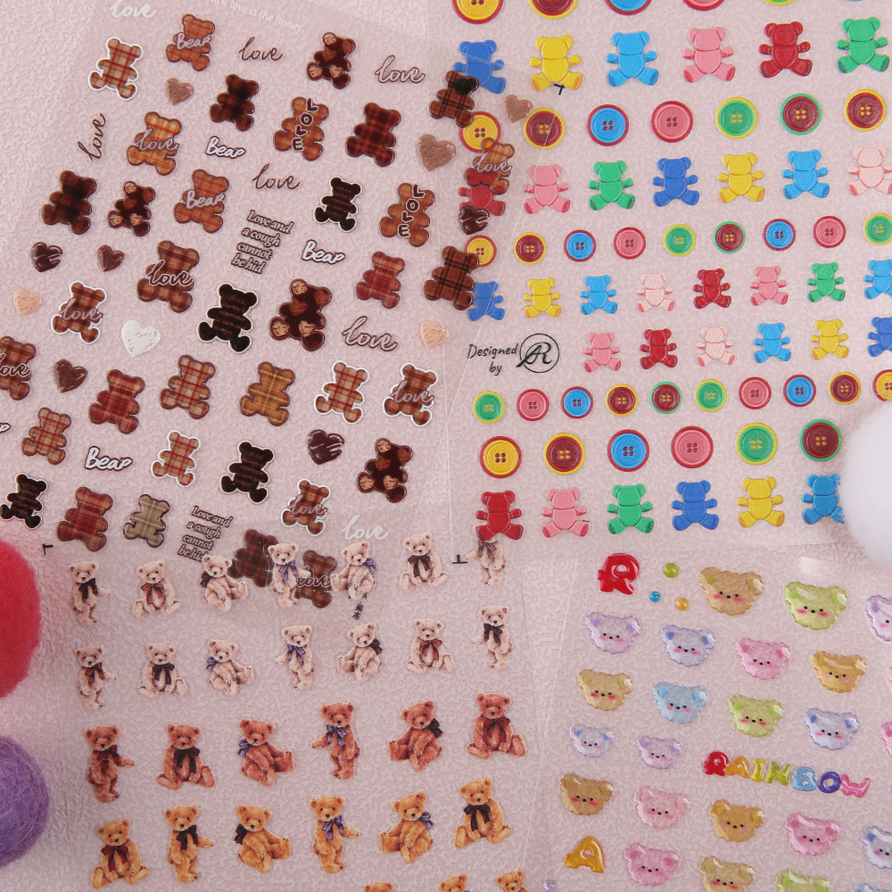 JelloJello Self Gel Nail Art Animal Stickers 7 Types (CNS039~CNS045)