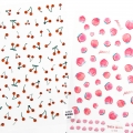 JelloJello Self Gel Nail Art Cherry & Peach Stickers 2 Types (CNS059/CNS060)